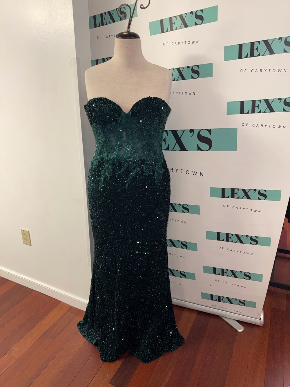 Strapless Gown Sequin Detailed Bodice